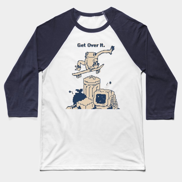 Get Over It. 1bit Pixel Art Baseball T-Shirt by pxlboy